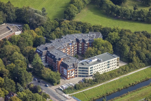 Aerial view, DRK Senioren-Stift Mark in the district of Uentrop in Hamm, Ruhr area, North