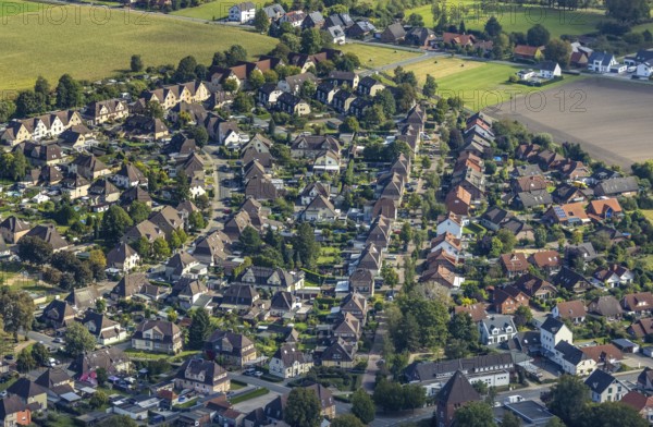 Aerial view, residential area Schäferstraße in the district Uentrop in Hamm, Ruhr area, North