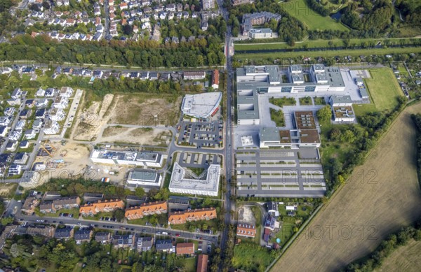 Aerial view, Hamm-Lippstadt University of Applied Sciences and the construction site at SCI:Q
