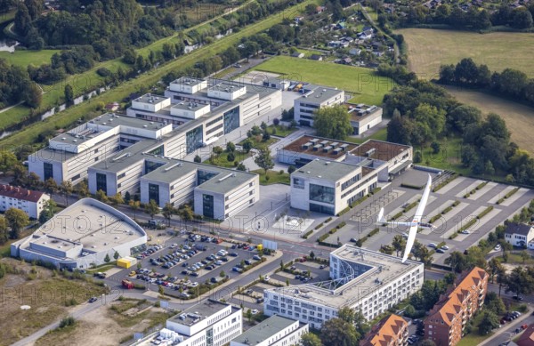 Aerial view, Hamm-Lippstadt University of Applied Sciences and the construction site at SCI:Q