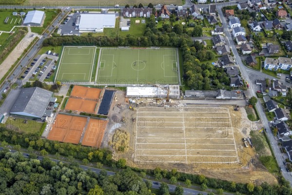 Aerial view, construction site at the Hammer SC sports facility between Hubert-Westermeier-Straße