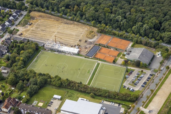 Aerial view, construction site at the Hammer SC sports facility between Hubert-Westermeier-Straße