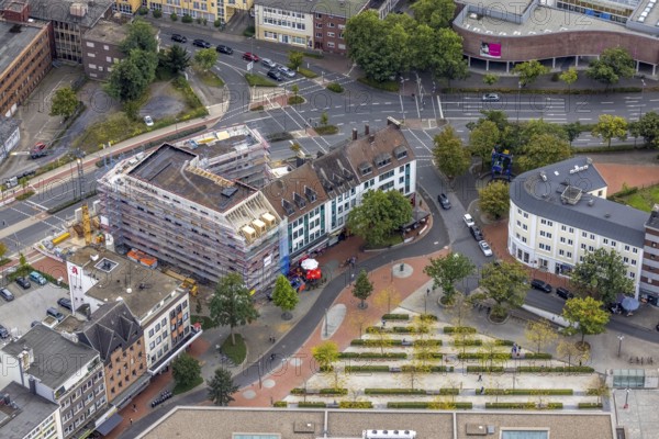 Aerial view, city centre view City with Platz der Deutschen Einheit in the district Mitte in Hamm,