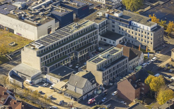 Aerial view, Westfälischer Anzeiger Pressehaus Gutenbergstraße in the Mitte district of Hamm, Ruhr