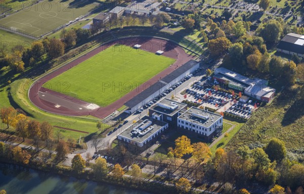 Aerial view, Jahnstadion and Ambulante Reha Bad Hamm as well as Tus Kita Wirbelwind in the district