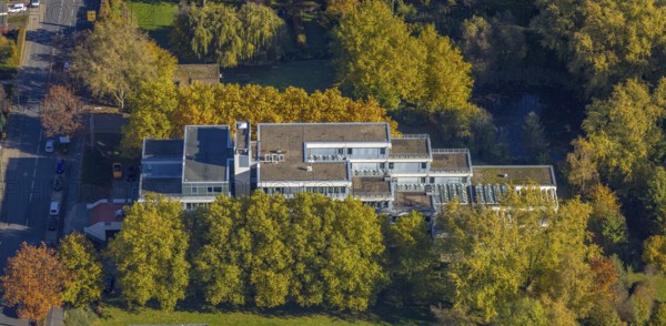 Aerial view, Hamm Regional Labour Court in the Mitte district of Hamm, Ruhr area, North