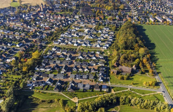Aerial view, new construction, residential park Schulze-Everding Everdings Hof in the district