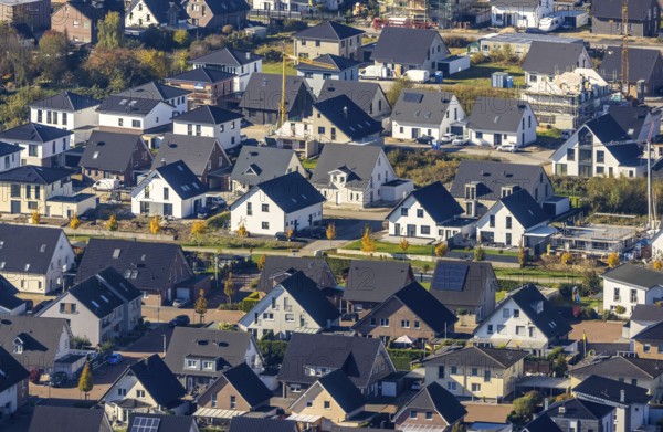 Aerial view, new construction, residential park Schulze-Everding single-family house housing estate