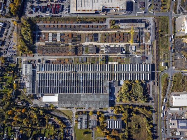 Aerial view, Mannesmann Precision Tubes / Mannesmann Line Pipe Lager am Datteln-Hamm-Kanal im