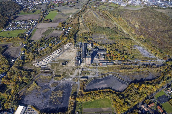 Aerial view, CreativRevier Hamm at the former Ost Zeche Heinrich Robert colliery with hammerhead