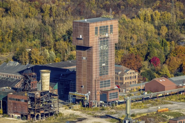 Aerial view, CreativRevier Hamm at the former Ost Zeche Heinrich Robert colliery with hammerhead