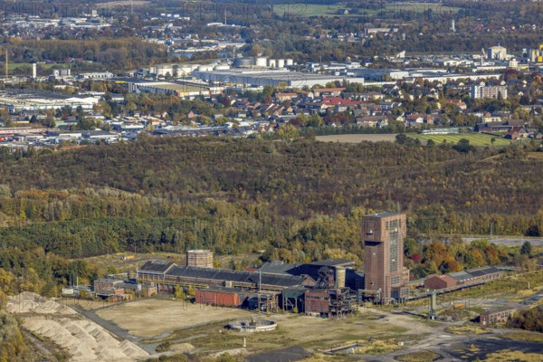 Aerial view, CreativRevier Hamm at the former Ost Zeche Heinrich Robert colliery with hammerhead