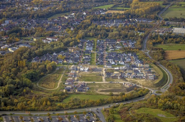 Aerial view, construction area Heimshof Ost at Sachsenring in the district Heessen in Hamm, Ruhr