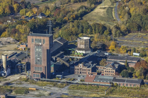 Aerial view, CreativRevier Hamm at the former Ost Zeche Heinrich Robert colliery with hammerhead