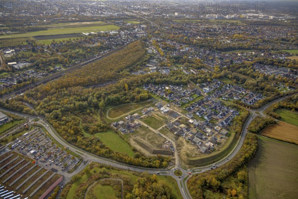Aerial view, construction area Heimshof Ost at Sachsenring in the district Heessen in Hamm, Ruhr