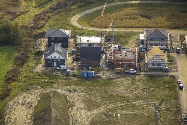 Aerial view, construction area Heimshof Ost at Sachsenring in the district Heessen in Hamm, Ruhr
