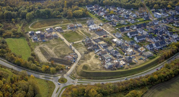 Aerial view, construction area Heimshof Ost at Sachsenring in the district Heessen in Hamm, Ruhr