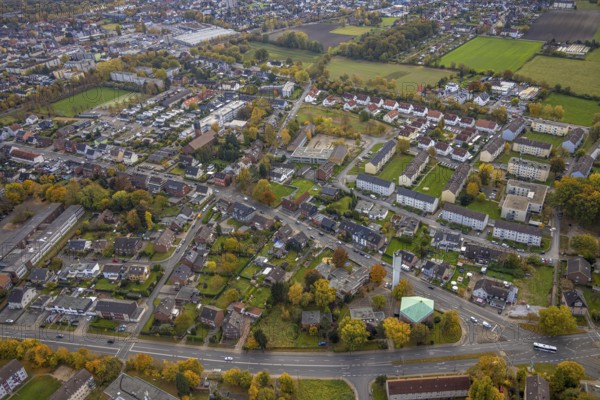 Aerial view, St. Boniface Catholic Church, St. Boniface Senior Citizens' Centre and St. Boniface