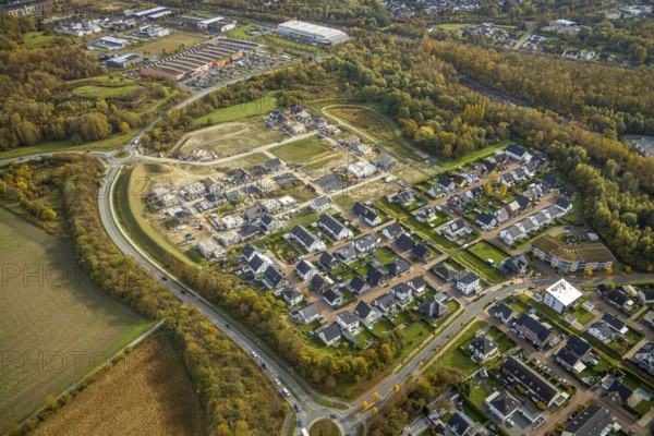 Aerial view, construction area Heimshof Ost at Sachsenring in the district Heessen in Hamm, Ruhr