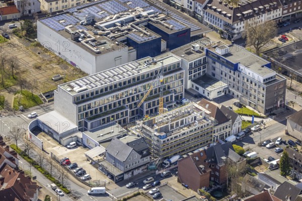 Aerial photo, Widumstraße construction site for new WA office building, Westfälischer Anzeiger,