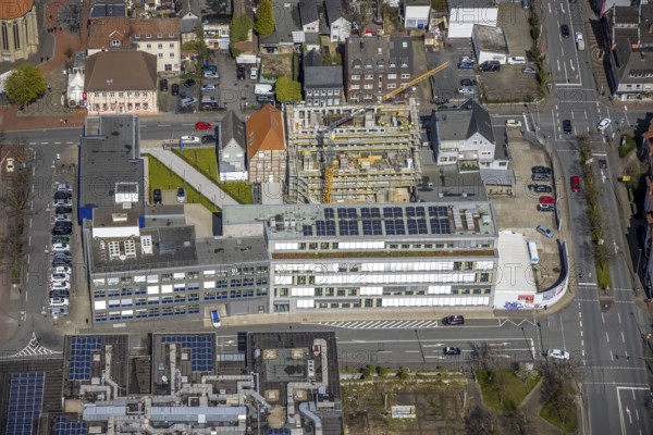 Aerial photo, Widumstraße construction site for new WA office building, Westfälischer Anzeiger,