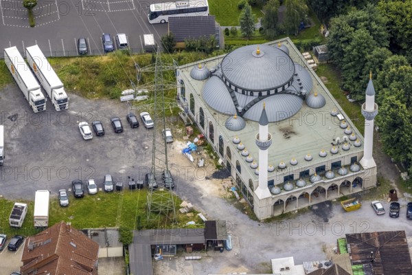 Aerial view, New Ulu Mosque, Herringen, Hamm, Ruhr area, North Rhine-Westphalia, Germany, place of