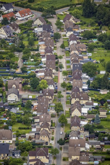 Aerial view, workers' housing estate Isenbecker Hof, Juffernbuschstraße, Herringen, Hamm, Ruhr