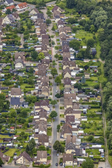 Aerial view, workers' housing estate Isenbecker Hof, Juffernbuschstraße, Herringen, Hamm, Ruhr