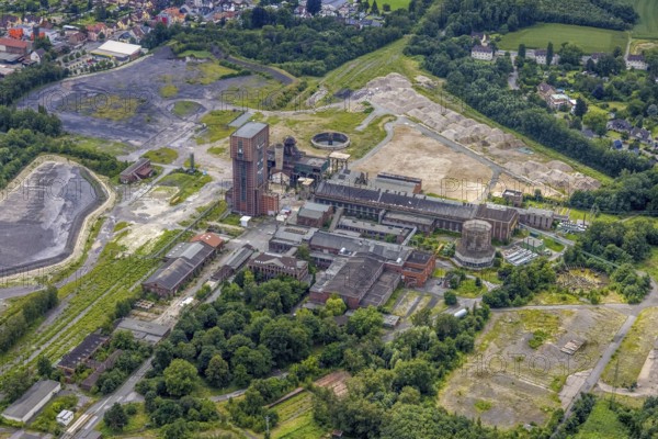 Aerial view, CreativRevier Heinrich Robert, former Ost Heinrich Robert mine, Herringen, Hamm, Ruhr