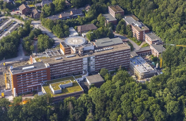 Aerial view, St. Barbara-Klinik, Heessen, Hamm, Ruhr area, North Rhine-Westphalia, Germany, Am