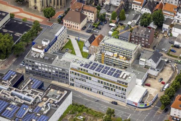 Aerial photo, Widumstraße construction site for new WA office building, Westfälischer Anzeiger,