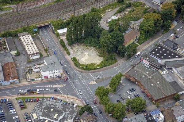 Aerial view, intersection Alleestraße and Östingstraße, Autohaus 2000, Mitte, Hamm, Ruhr area,