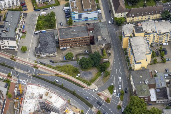 Aerial view, Hamm Health Department, City Neue Bahnhofstraße corner Friedrichstraße, construction