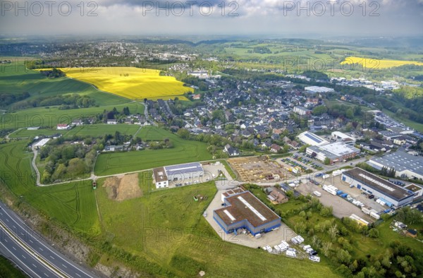 Aerial view, construction site at Humboldtstraße, Hetterscheidt, Heiligenhaus, Ruhr area, North