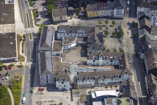 Aerial view, town hall, Leubeck, Heiligenhaus, Ruhr area, North Rhine-Westphalia, Germany,