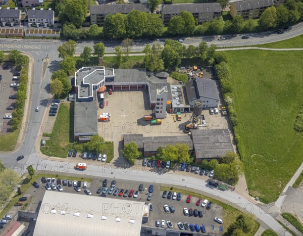 Aerial photo, fire brigade Heiligenhaus, Heiligenhaus, Ruhr area, North Rhine-Westphalia, Germany,