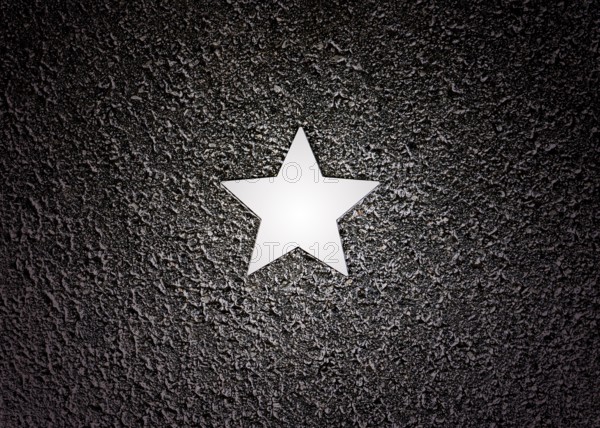 Stars on sidewalk as memorial for Nazi victims, Tilbeck Abbey, Tilbeck foundation, Havixbeck,