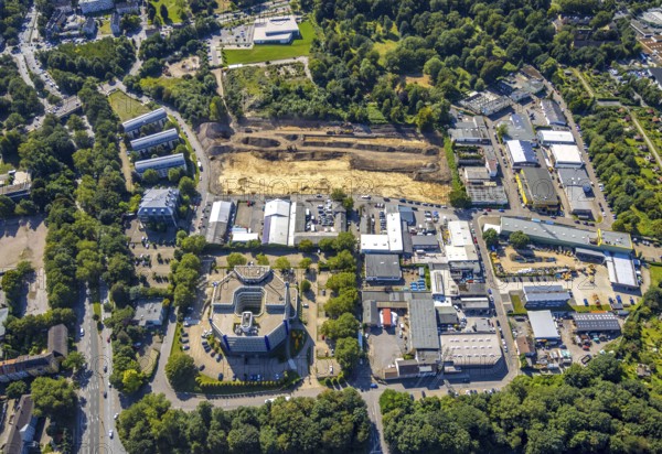 Aerial view, construction site for planned residential development Am Thurmfeld in the Nordviertel