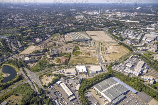 Aerial view, construction site project Essen 51 in the Krupp-Gürtel on the site of the former
