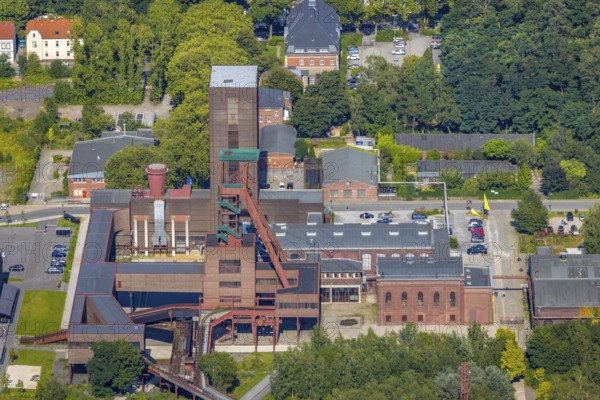 Aerial view, Zollverein shaft 1/2/8 on the site of the Zeche Zollverein in Essen-Stoppenberg,