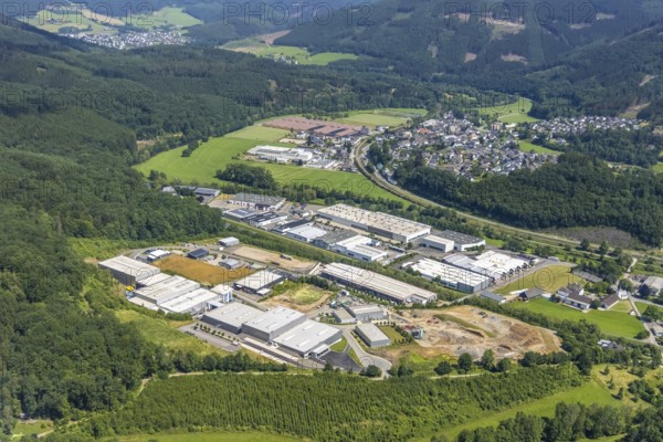 Aerial view, industrial estate Industriestraße and Frielentrop III Kalkofenstraße, 2Frielentrop,