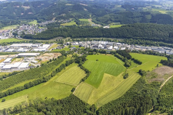 Aerial view, industrial estate Industriestraße and Frielentrop III Kalkofenstraße, 2Frielentrop,