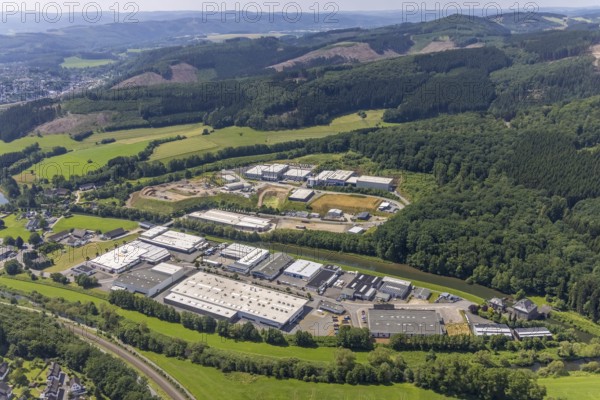 Aerial view, industrial estate Frielentrop III Kalkofenstraße and industrial estate