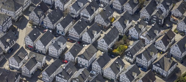 Historic town centre Alter Flecken, collection of half-timbered houses, Freudenberg, Sauerland,