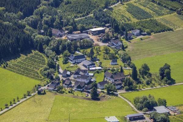Aerial view, local view Ramscheid, Serkenrode, Finnentrop, Sauerland, North Rhine-Westphalia,
