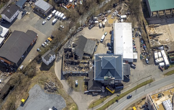 Demolition after fire and new construction music factory, WSK Käckermann and Roth Getränke,