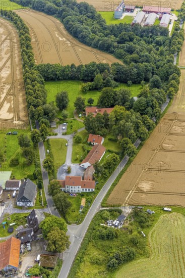 Aerial view, construction site for fire station building Stentroper Weg, Palzstraße and corner