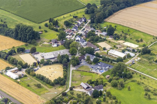 Aerial view, equestrian centre Neimen in the district Neimen in Fröndenberg/Ruhr, Ruhr area, North