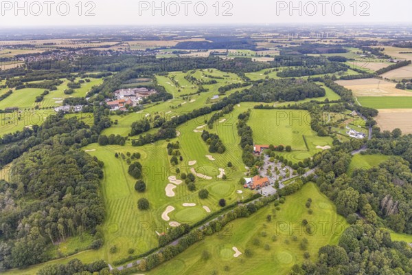 Aerial view, golf course and golf club Unna-Fröndenberg, Fröndenberg/Ruhr, Ruhr area, North