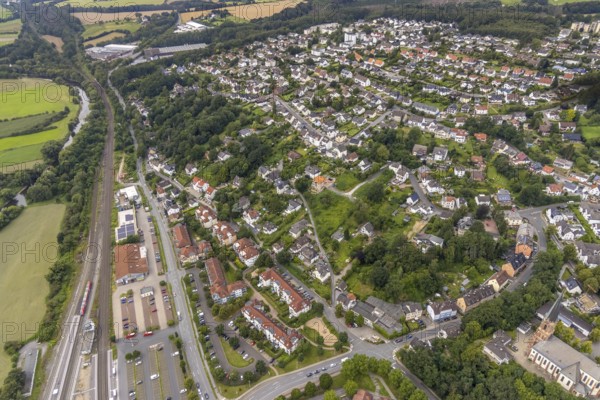 Aerial view, planned reconstruction Harthaer Straße, Wilhelm-Feuerhake-Straße intersection Mendener